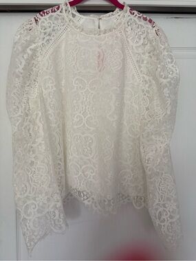 New NWT Lilly Pulitzer Avery Lace Top Carnival Long-Sleeve Eyelet Blouse